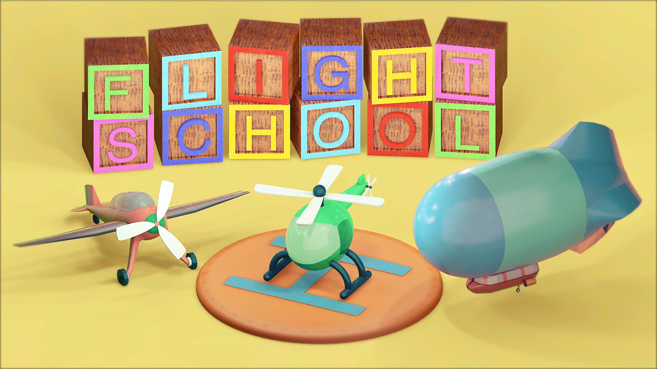 Flight School Animated 3D Render