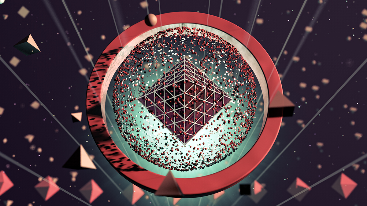 3D rendered abstract sculpture