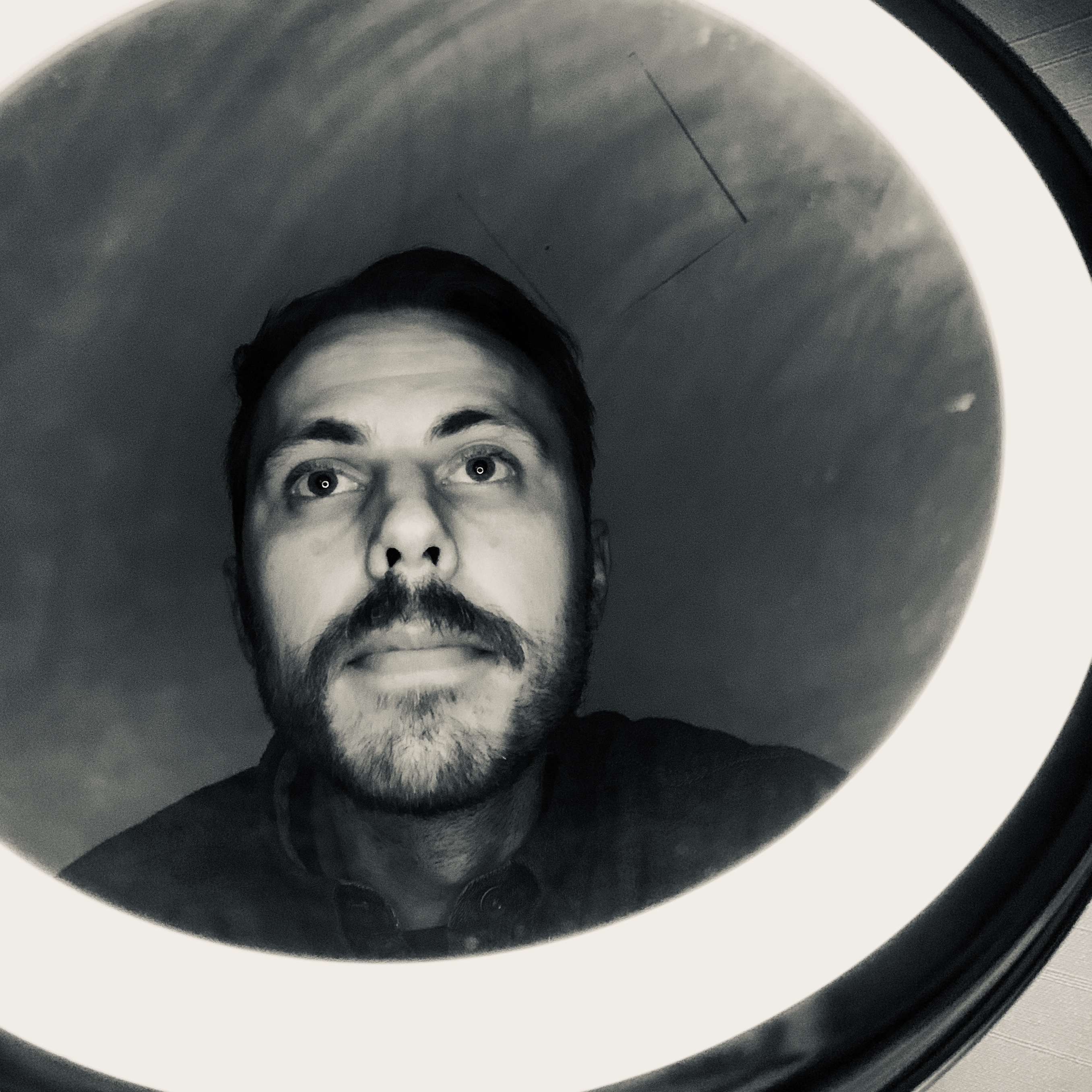 Close up self portrait in a vanity mirror