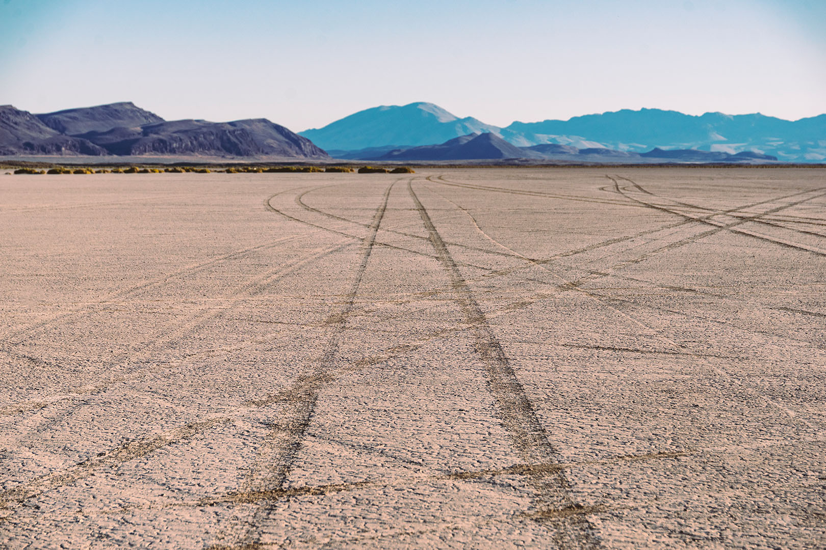 Desert tracks and patterns in sand